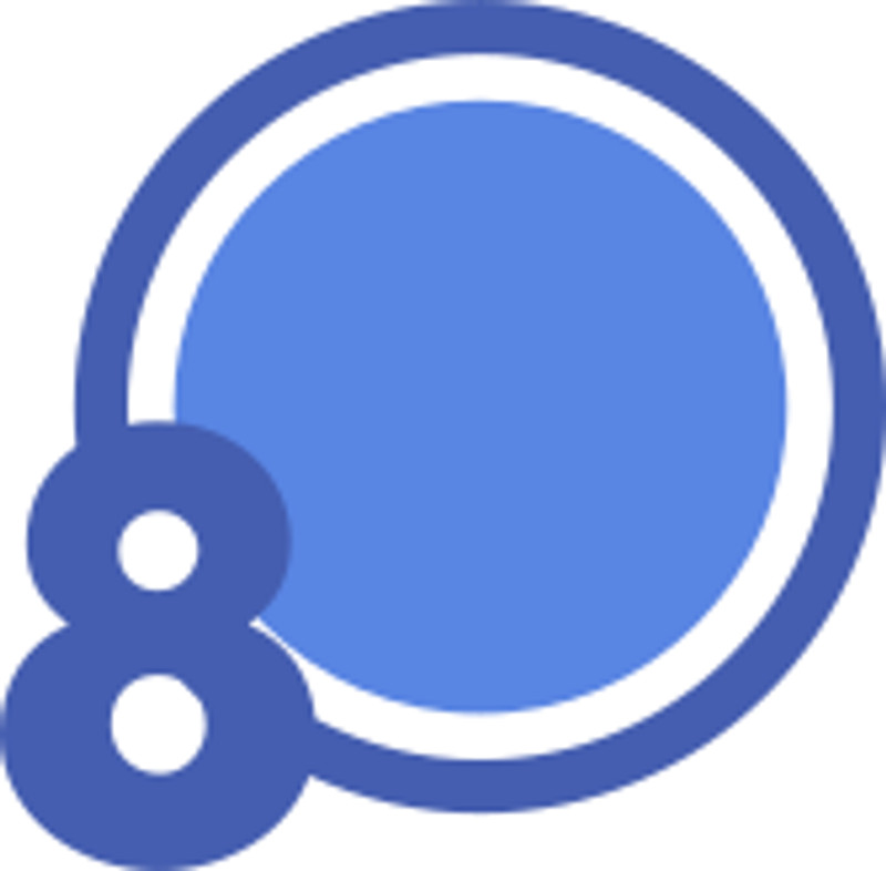 Free Number 8 in Circular Blue Background - Mediamodifier