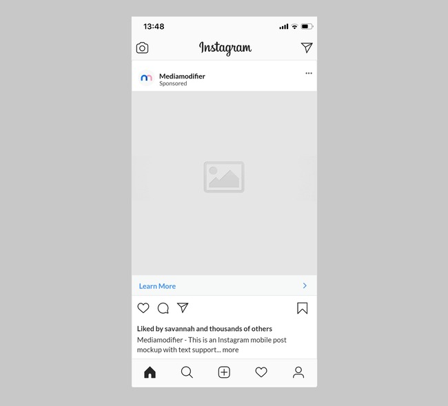 Instagram Sponsored Ad Mockup - Mediamodifier
