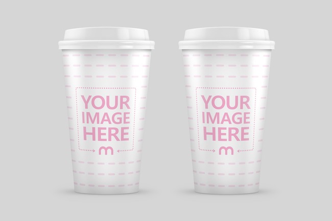 Double 16oz Coffee Cup Mockup Mediamodifier