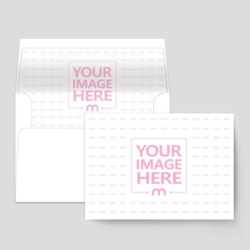 Note Card with Lined Envelope Mockup Generator Mediamodifier