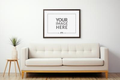 Wooden Black Frame Mockup in Landscape Orientation