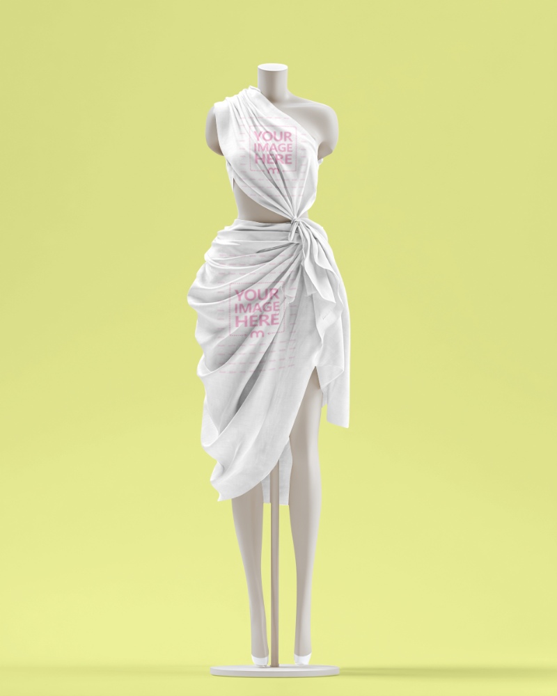 Pareo Wrap Skirt Mockup on Mannequin for Fashion Designing preview image