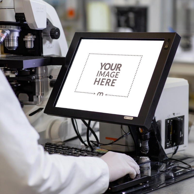 Pathology Screen Mockup in Lab for Medical Test Display preview image