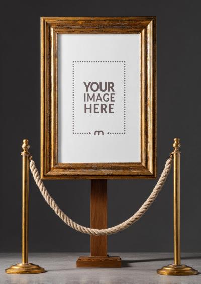 Ornate Gold Frame Mockup for Classic Portrait Gallery Showcase