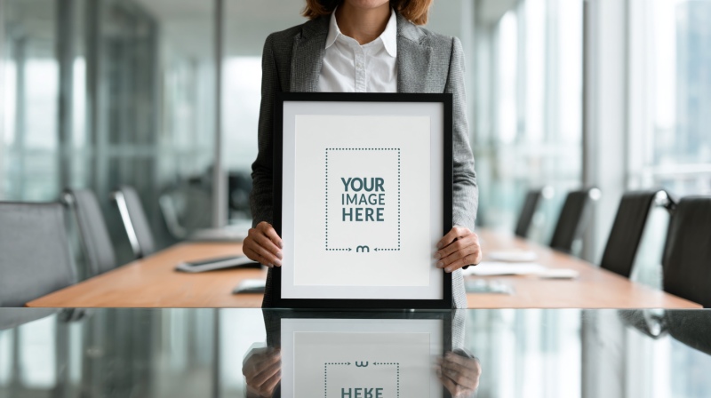 Picture Frame Mockup with Modern Woman for Entrepreneurial Branding preview image