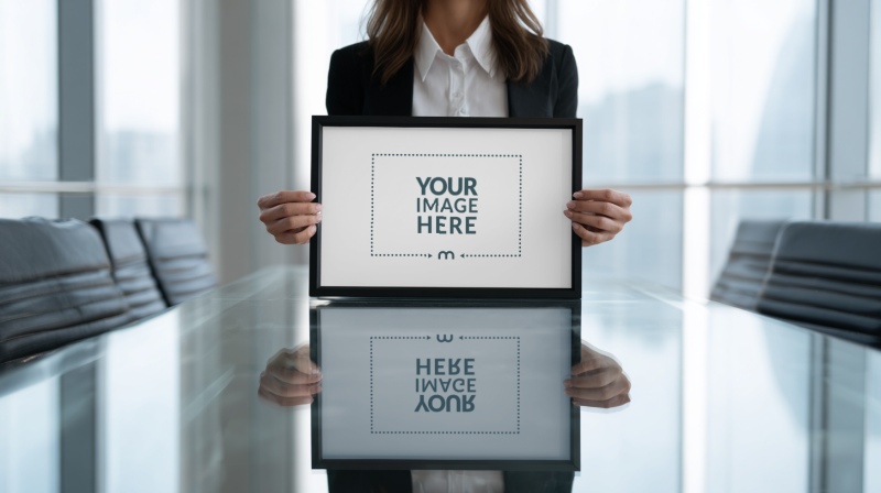 Picture Frame Mockup in Hands of Executive Woman preview image