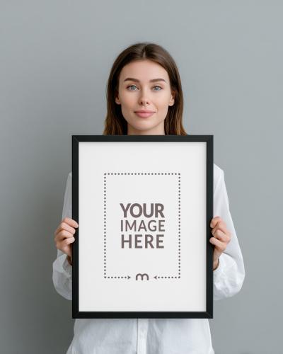 Frame Mockup in Hands of Professional for Photography Showcase