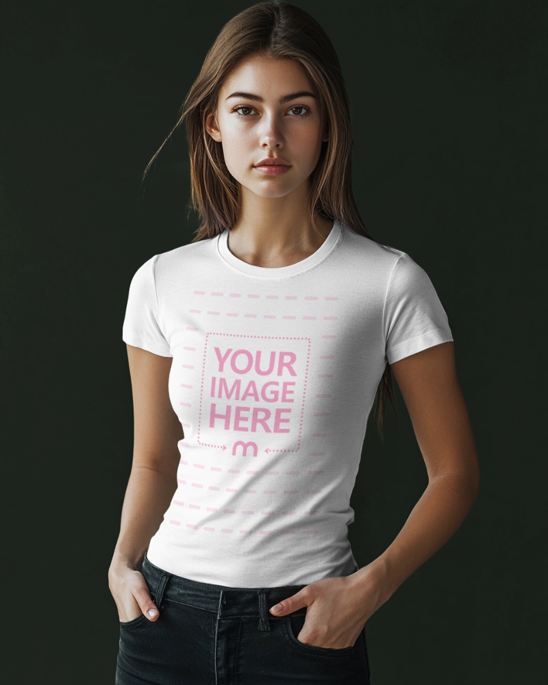 Snug Workout T-Shirt Mockup for Women’s Fitness Apparel Line preview image
