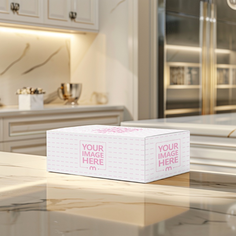 Kraft Cardboard Box Mockup on Surface for Eco Packaging Design preview image