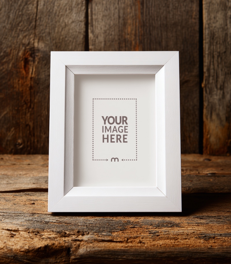 White Frame Mockup with Thick Border for Photography Display preview image