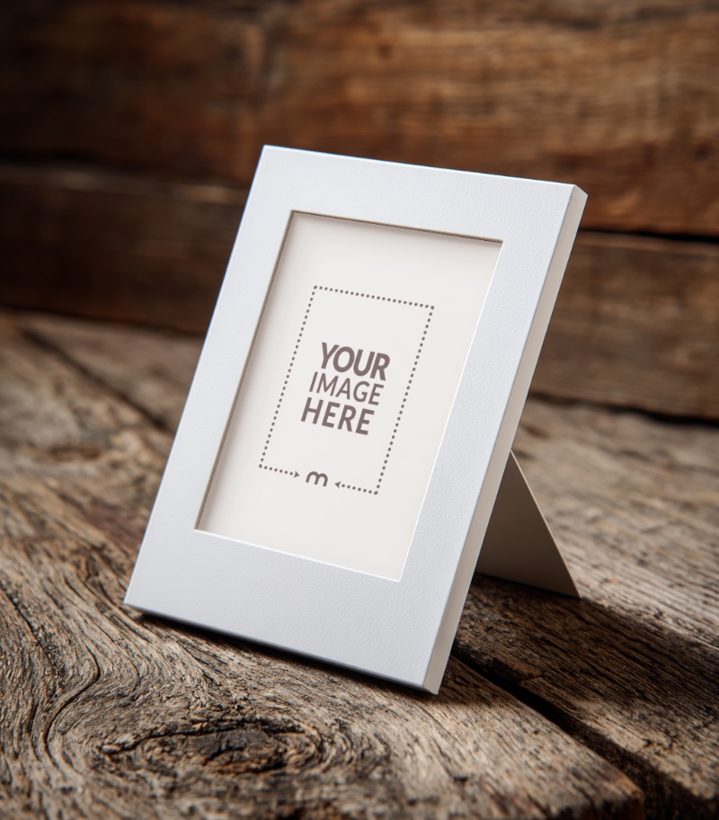 Angled Photo Frame Mockup for Personalized Event Souvenirs preview image