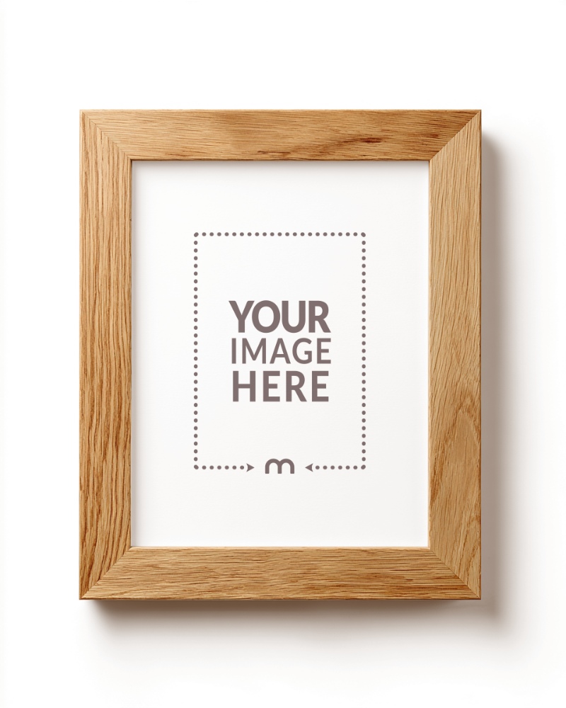 Wooden Oak Frame Mockup for Interior Design preview image