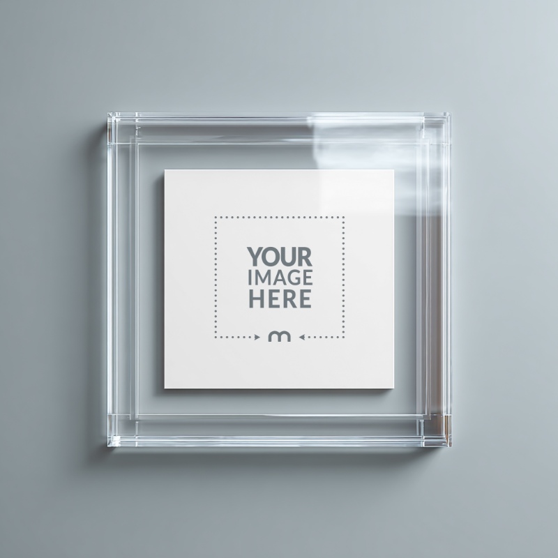 Modern Acrylic Frame Mockup for Square Album Covers preview image