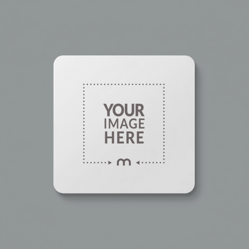 Minimal Square Sticker Mockup with Rounded Edges preview image