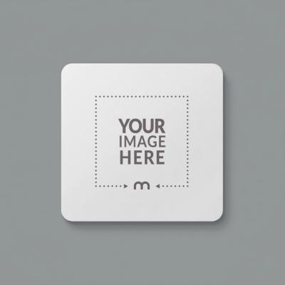 Minimal Square Sticker Mockup with Rounded Edges