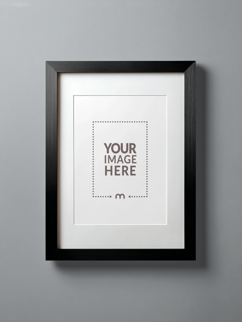 Black Wooden Frame Mockup for Exhibition Posters preview image
