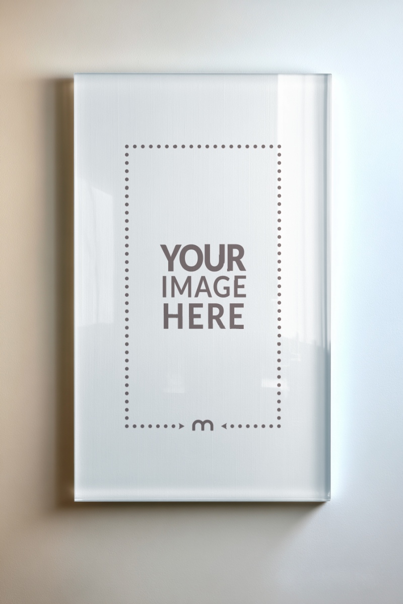 Glass Panel Frame Mockup for Luxury Art Installations preview image