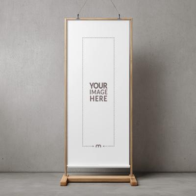 Vertical Roll-Up Banner Mockup for Convention Announcements