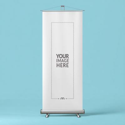 Vertical Roll-Up Banner Mockup for Real Estate Displays