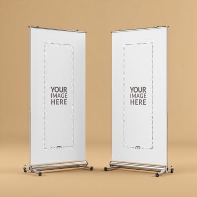 Dual Roll-Up Banner Mockup for Side-by-Side Product Launches