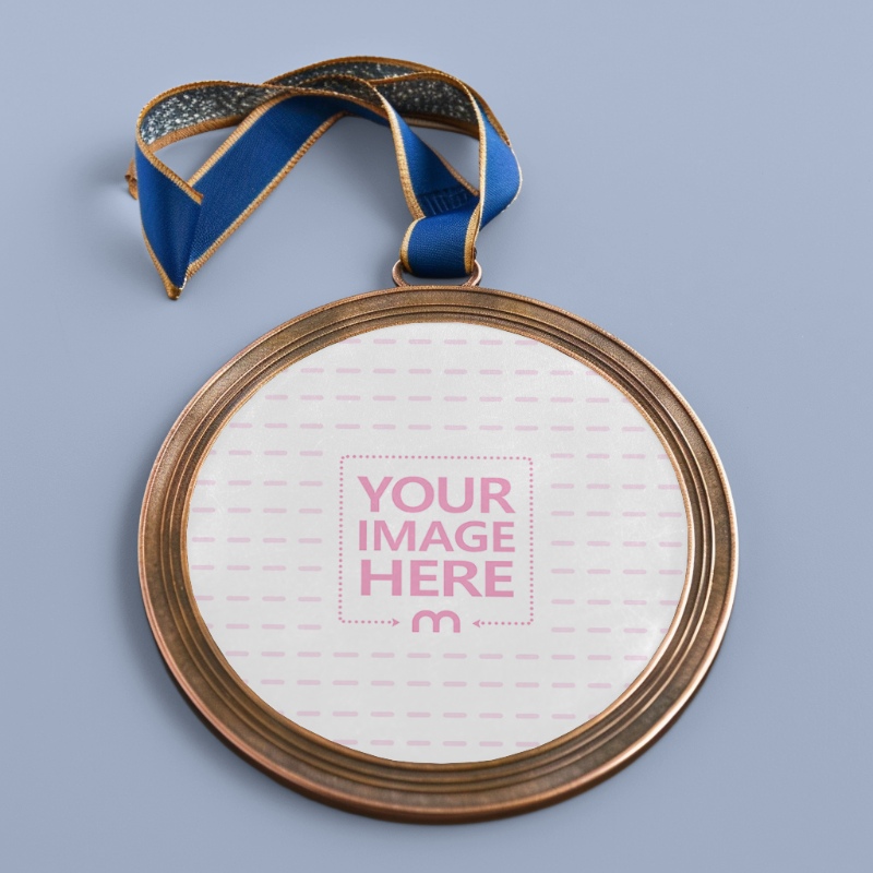 Round Medal Mockup in Studio Light for Awards Design preview image