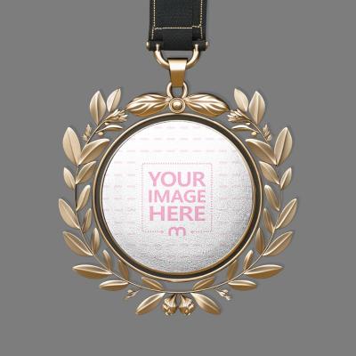 Medal Mockup on Gray Backdrop for Trophy and Awards
