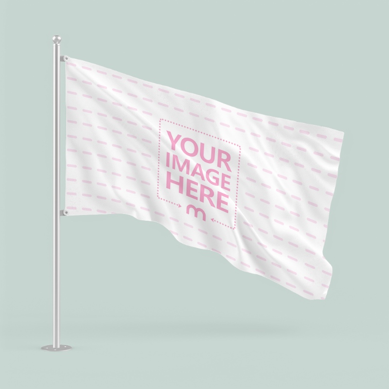 Flag Mockup in Isolated Background for Custom Print Promotions preview image