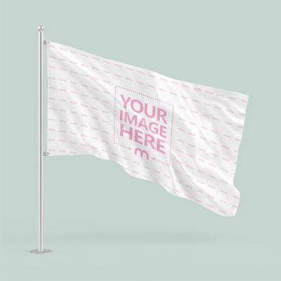 Flag Mockup in Isolated Background for Custom Print Promotions
