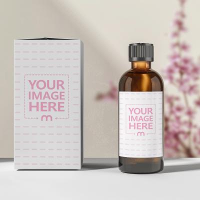 Amber Bottle with Label Mockup for Organic Product Branding