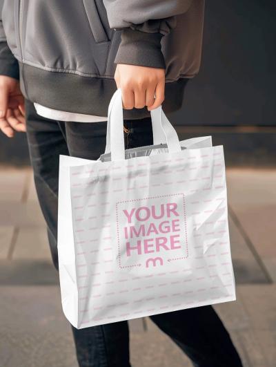 Handheld Paper Bag Mockup for Retail Brand Promotion