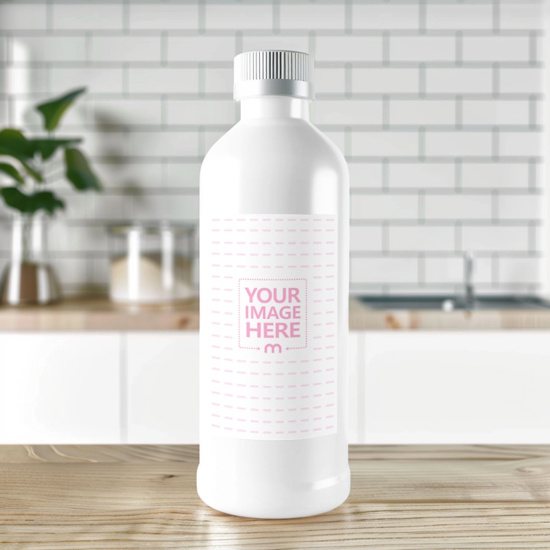 Plastic Bottle with Label Mockup for Supplement Branding preview image
