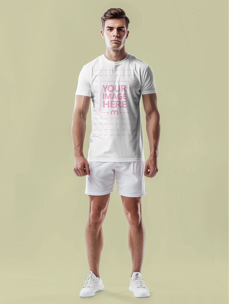 Sports Jersey Mockup on Male Athlete for Teamwear Design preview image