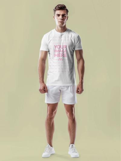 Sports Jersey Mockup on Male Athlete for Teamwear Design