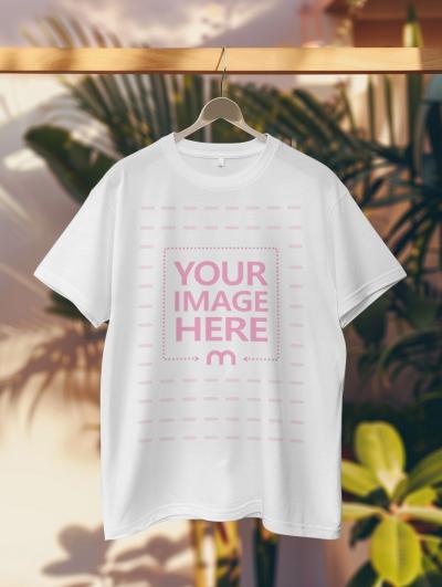 T-Shirt Mockup Hanging on Hanger for Retail Store Branding