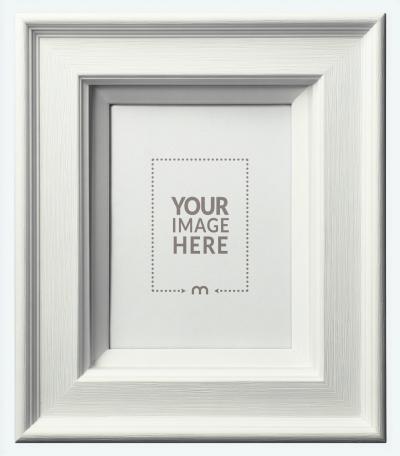 White Frame Mockup with Thick Border for Photo Print Preview