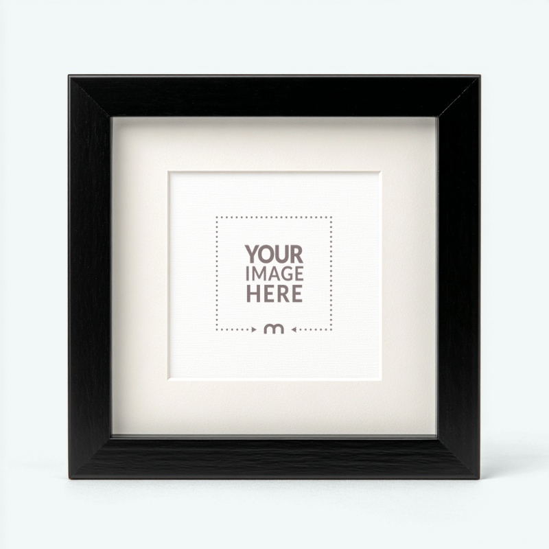 Black Square Picture Frame Mockup for Gallery Wall Layouts preview image