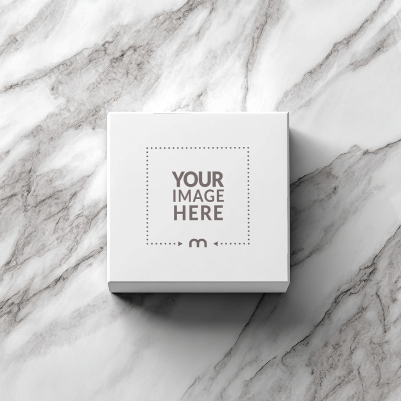 Top View Cardboard Box Mockup for Shipping Label Previews preview image