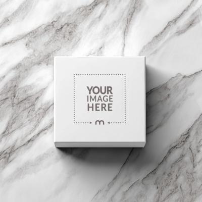 Top View Cardboard Box Mockup for Shipping Label Previews