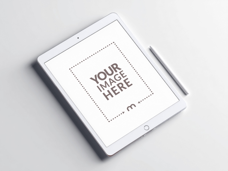 Angled iPad Mockup for Educational Content Design preview image