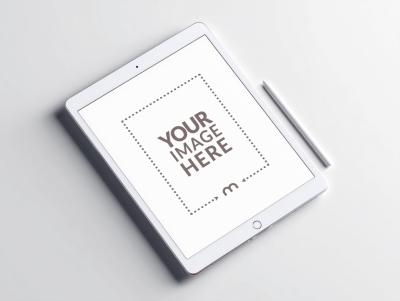 Angled iPad Mockup for Educational Content Design