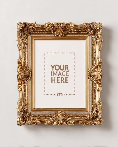 Ornate Gold Frame Mockup for Premium Art Showcase