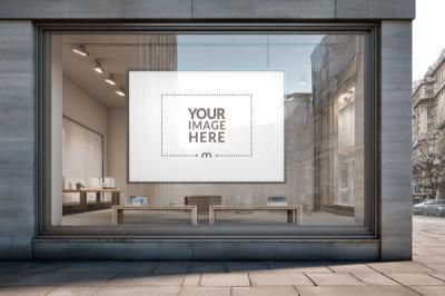 Storefront Poster Frame Mockup for Retail Advertisement