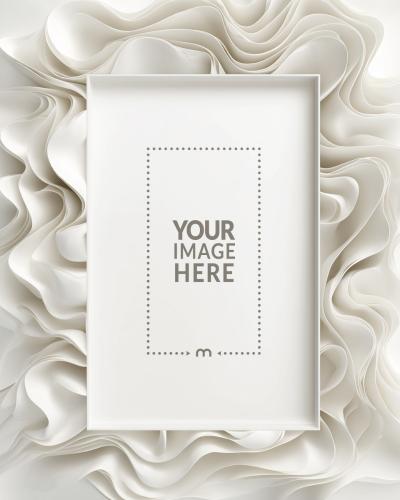 Abstract Wave Themed Frame Mockup for Contemporary Poster Designs