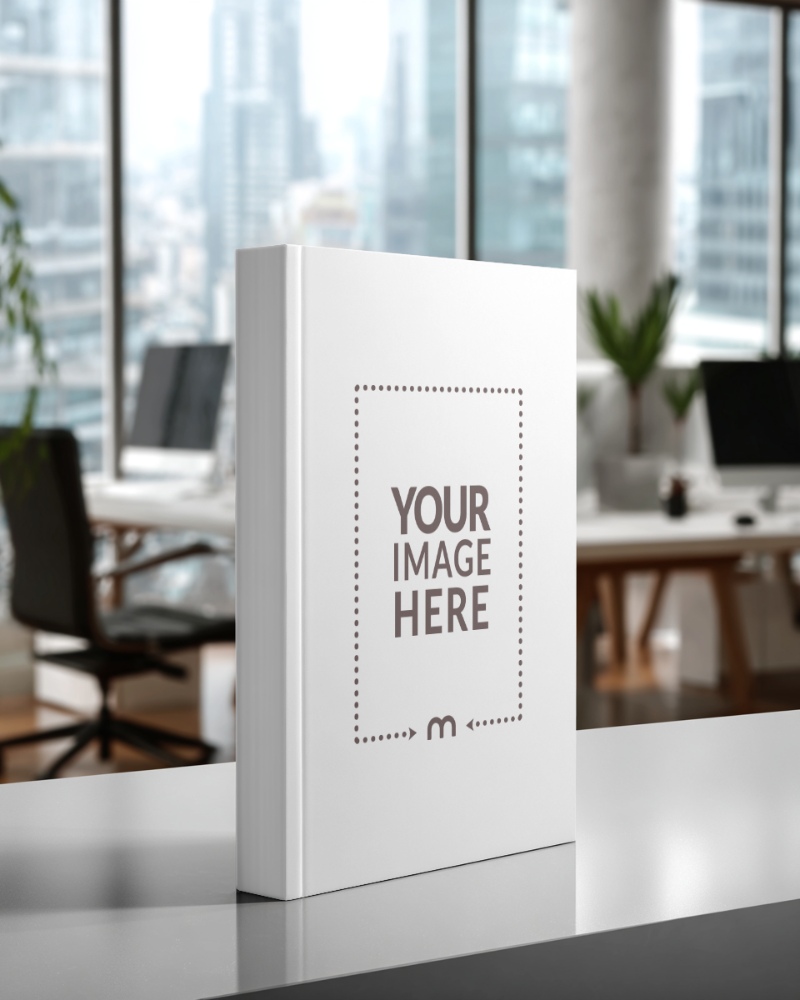 Paperback Book Mockup Placed on a Café Table preview image