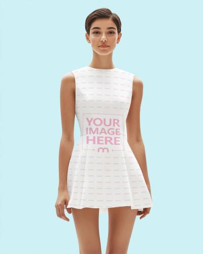 Dress Mockup on Female Model for Minimalist Lookbook
