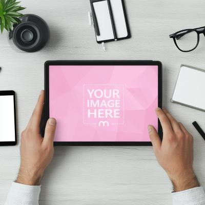 Top view Tablet Display Mockup for App Showcases