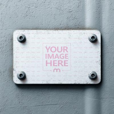 Industrial Machine Tag Mockup with for Maintenance Guide Showcase