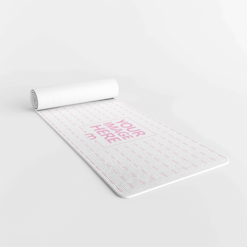 Rolled Yoga Mat Mockup for Fitness Equipment Branding preview image