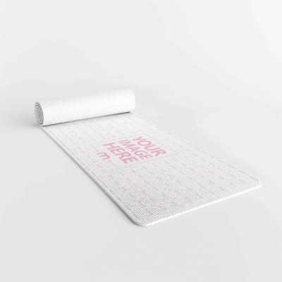 Rolled Yoga Mat Mockup for Fitness Equipment Branding