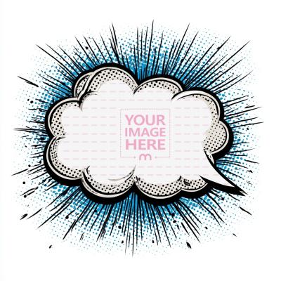 Comic Speech Bubble Frame Mockup for Graphic Novel Layouts